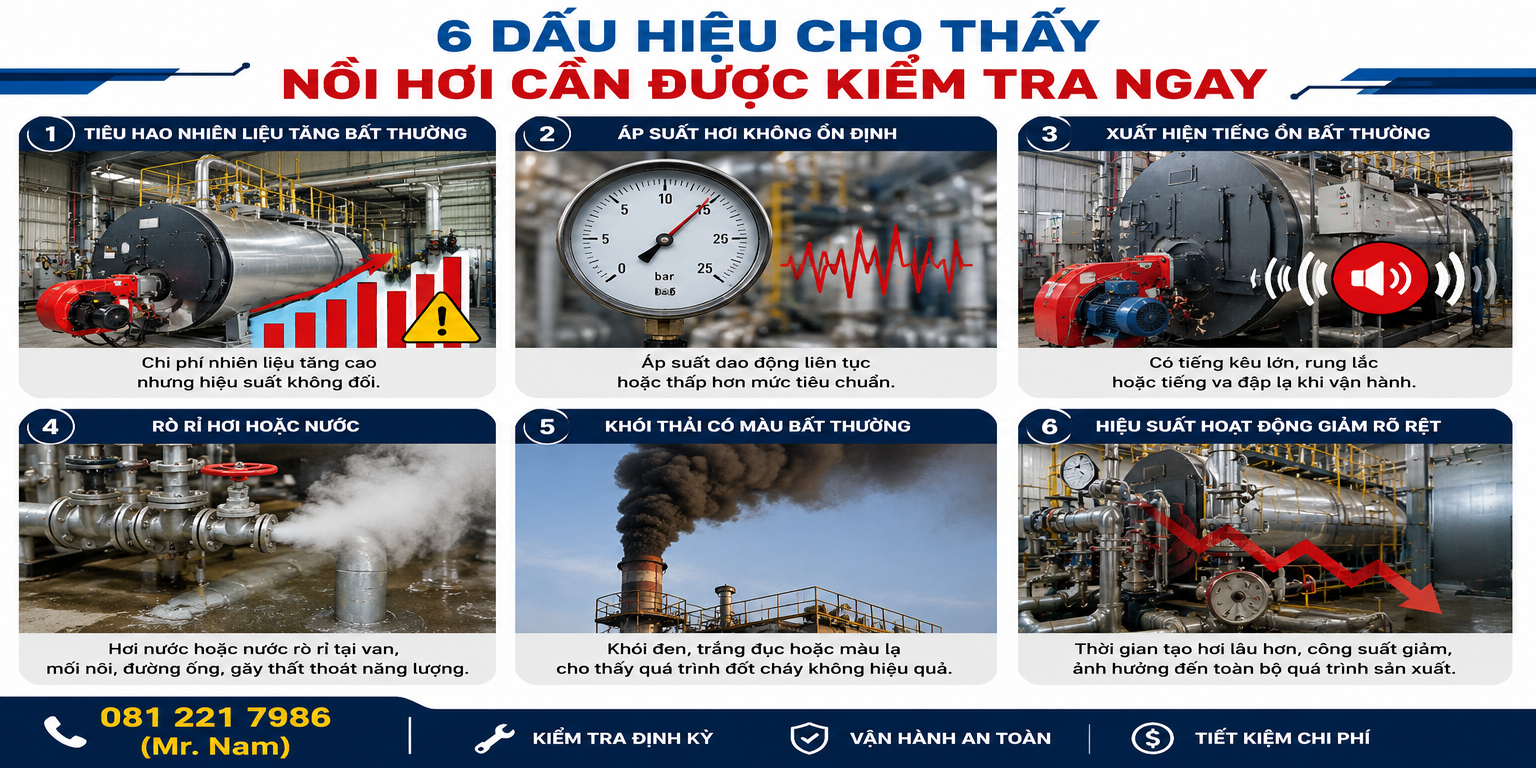 kiểm tra ngay 6 thiết bị này của nồi hơi