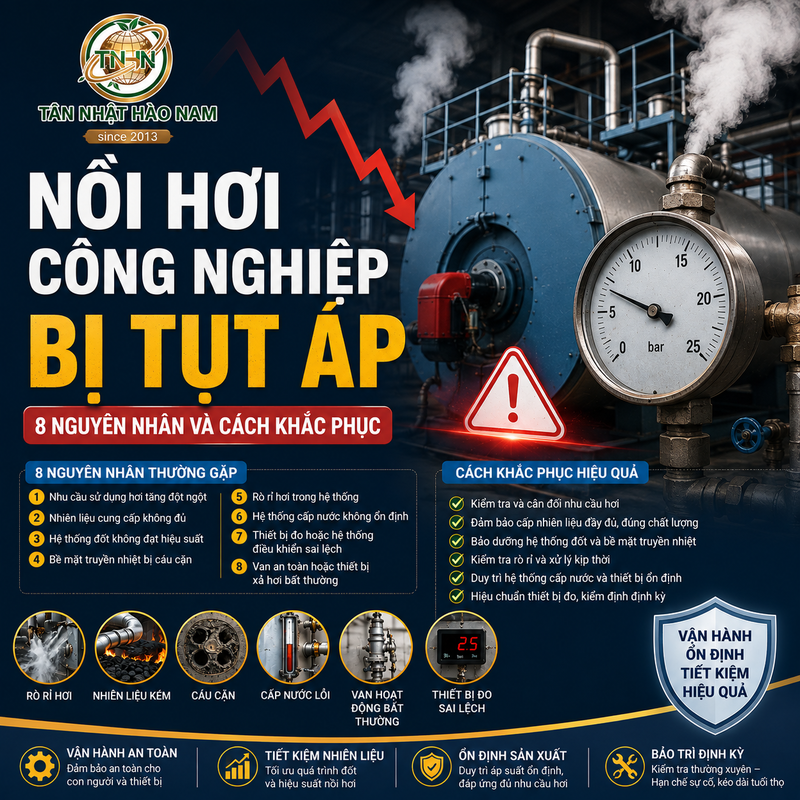Nồi Hơi Công Nghiệp Bị Tụt Áp: 8 Nguyên Nhân Và Cách Khắc Phục